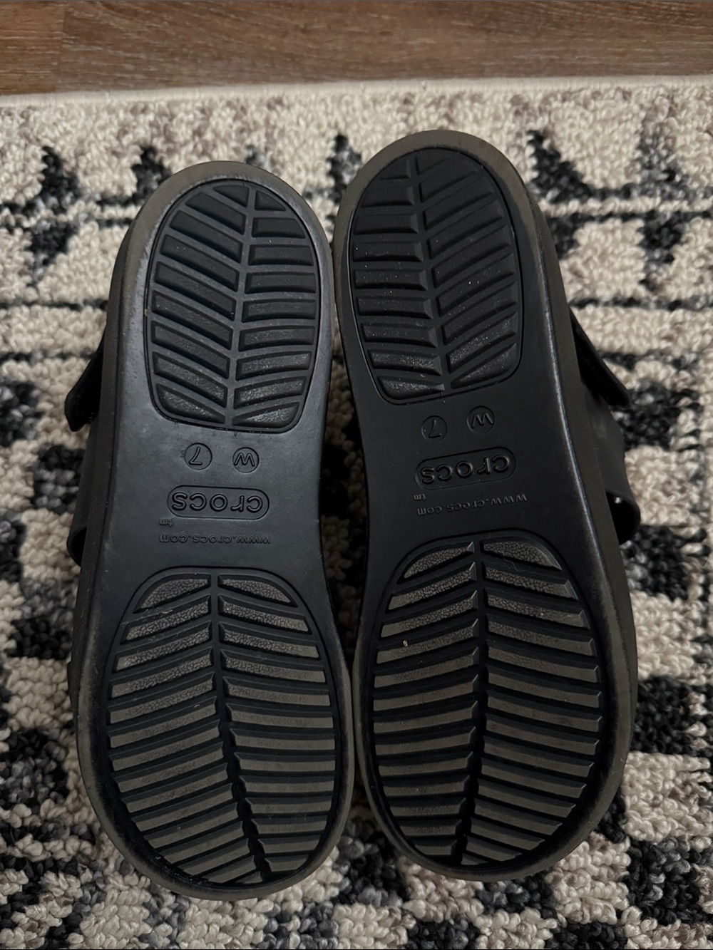 CROCS Black Platform Slingback Sandals - Picture 2 of 4